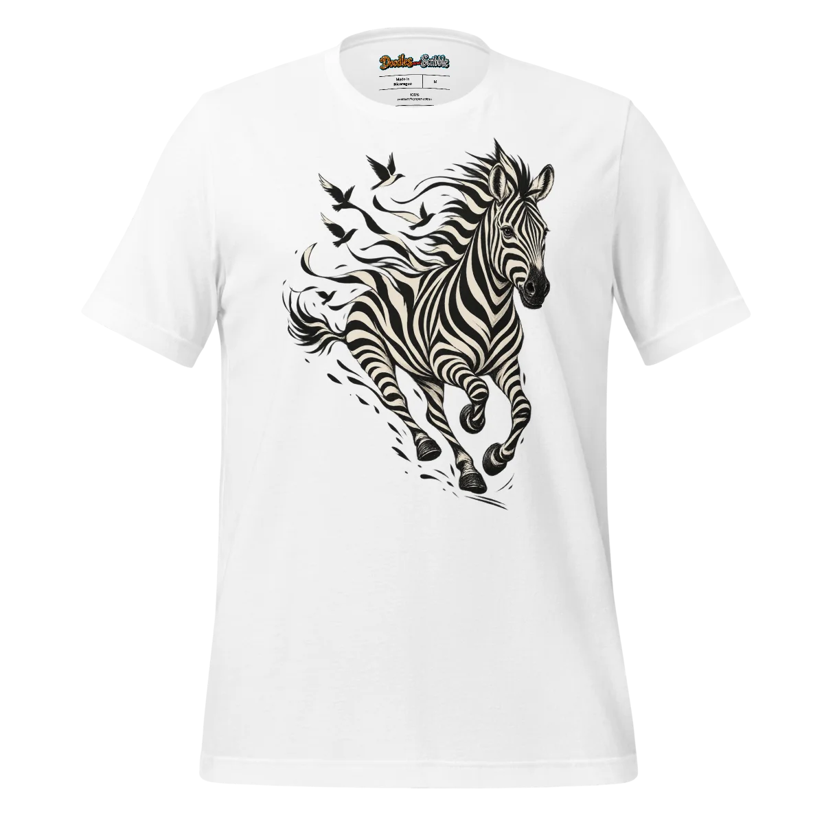 Optical Zebra Stripe T Shirt with Fantasy Art