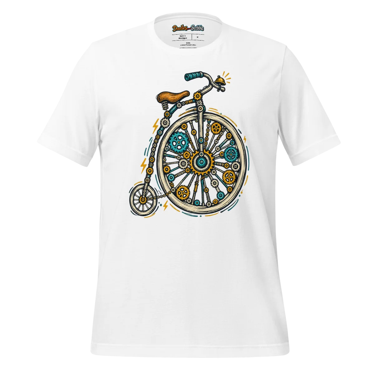 Abstract Gear Cycle T Shirt Mechanical Doodle Art