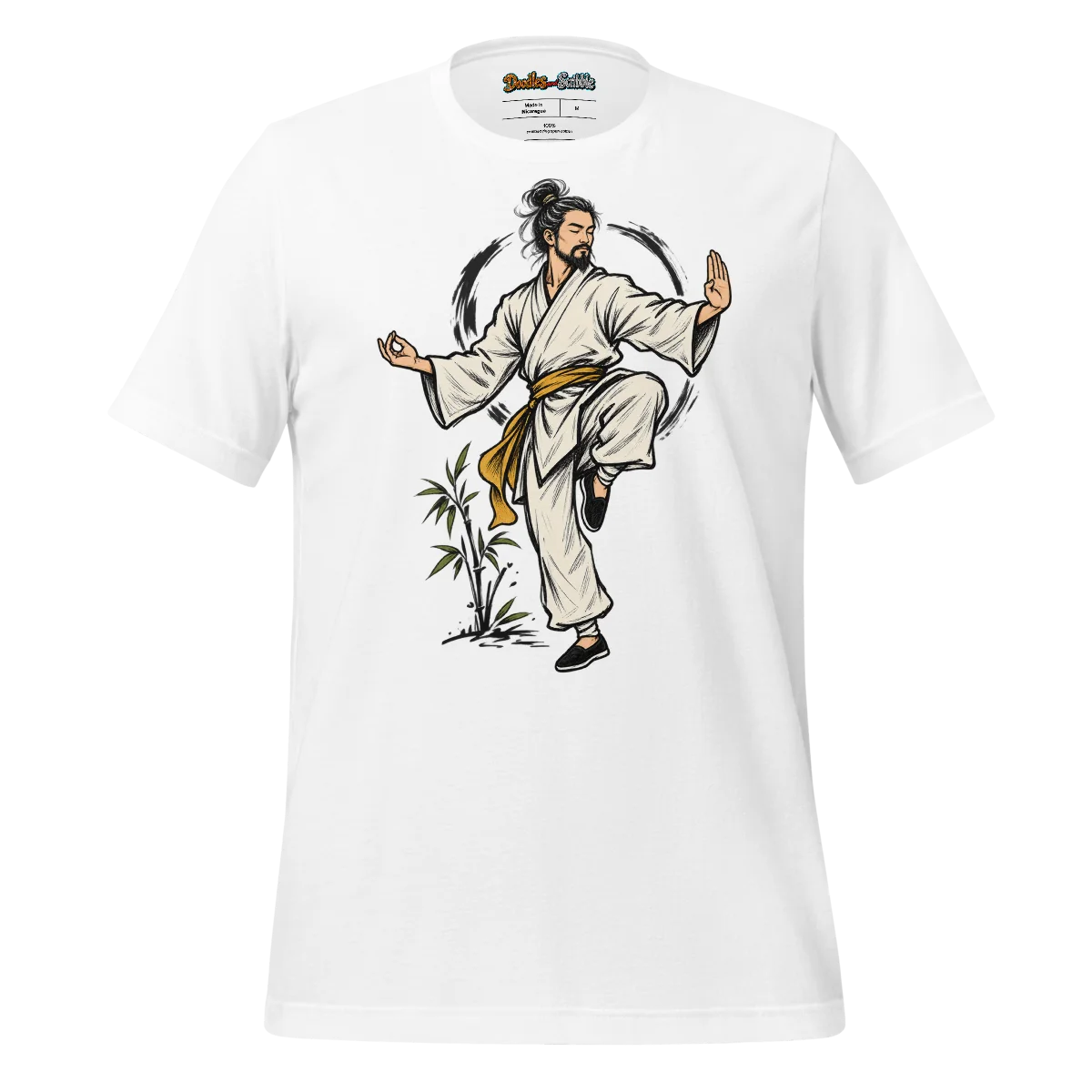 Zen Master Doodle Martial Arts T Shirt with Embroidered Design