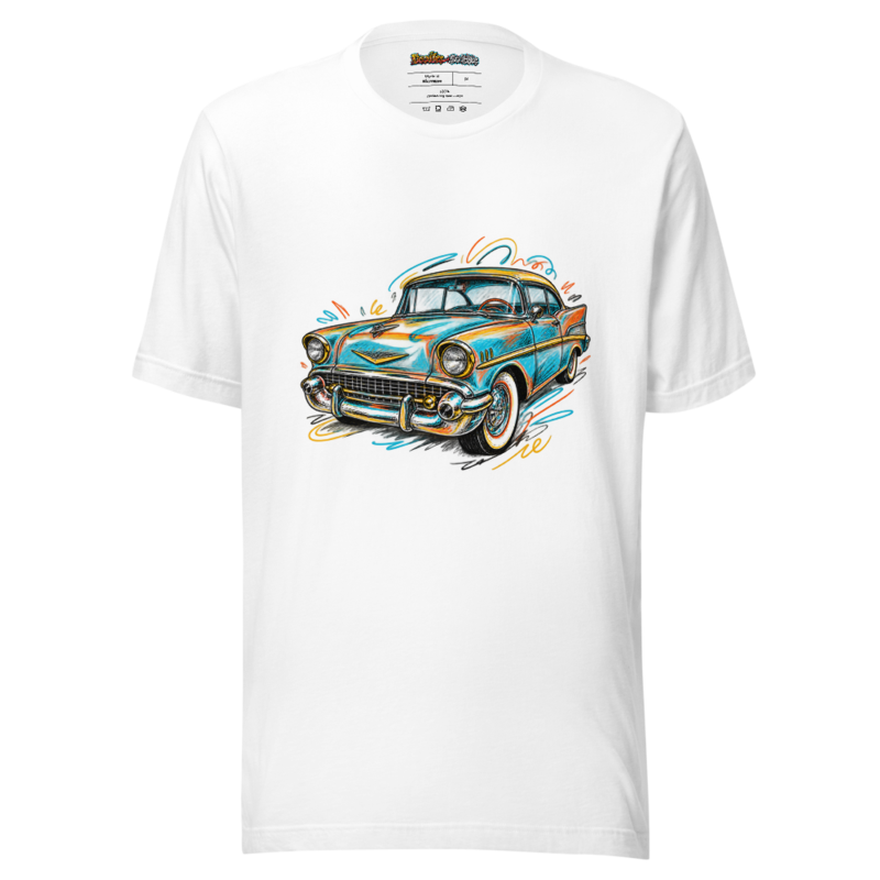 Retro Ride Car T-Shirt - Classic Car Color Burst Art