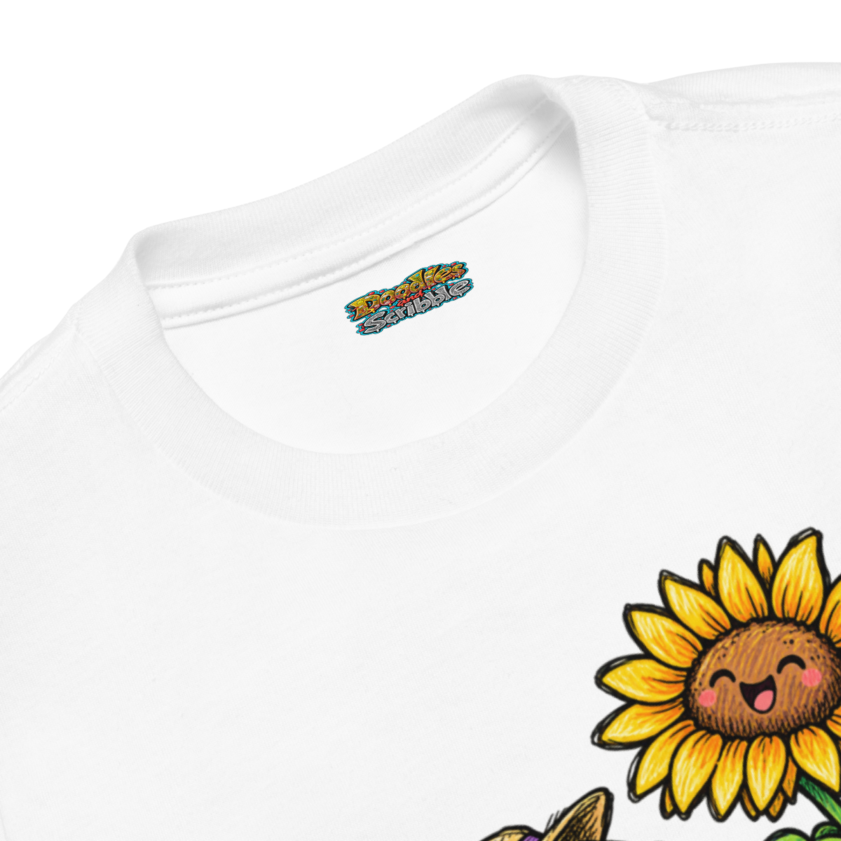 Dinosaur Gardener Toddler T-Shirt — garment and inside branding