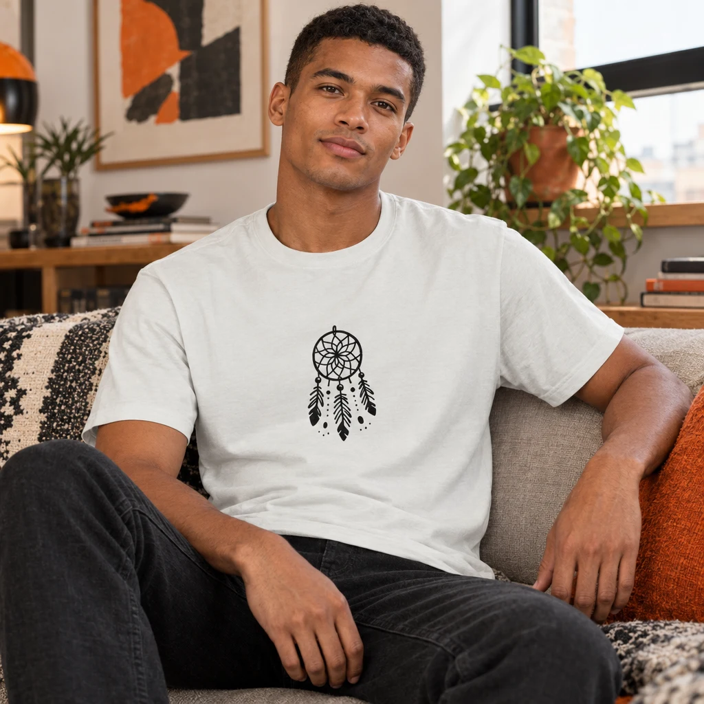 Dreamweaver Scribble T-Shirt - Slumber's Guardian styled for Notice what happens when the lines gather