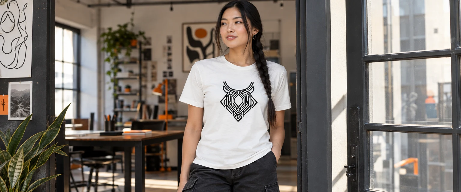 Mystical Totem Doodle T-Shirt - Tribal Spirit styled for Compare structure with looseness