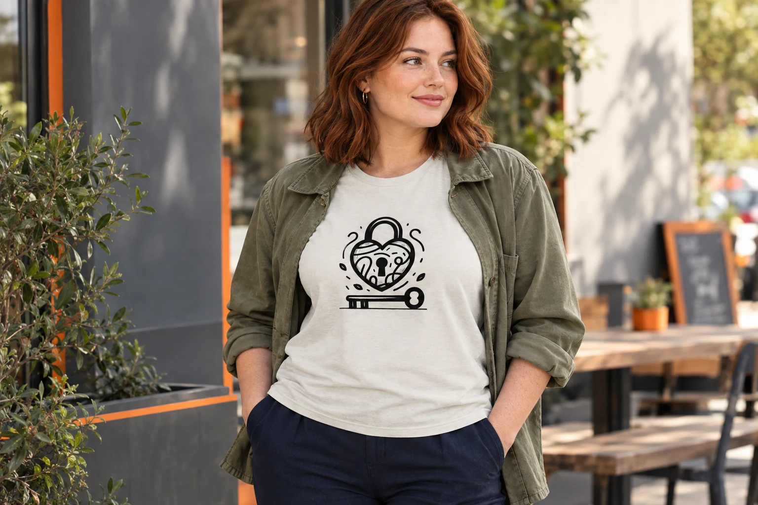 Locked in Love T-Shirt - Soulful Scribbles Design styled for Choose the padlock for its subject rather than its message
