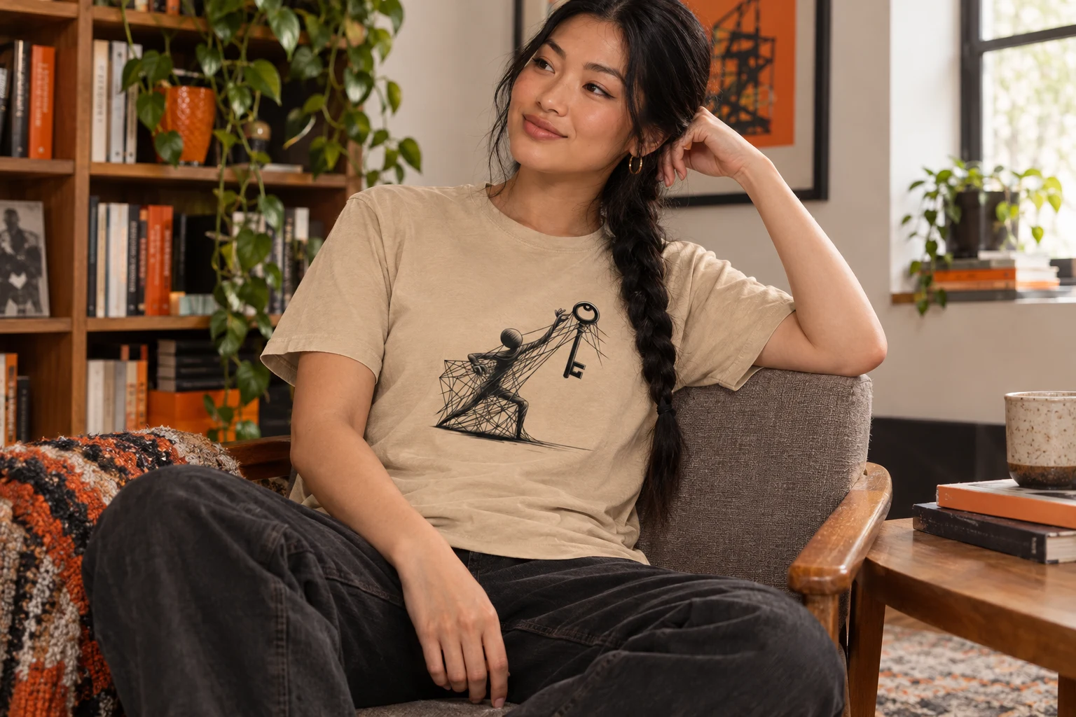 Wisdom Key T-Shirt - Enigma's Riddle Doodle styled for Let the wisdom key be a quieter conversation piece
