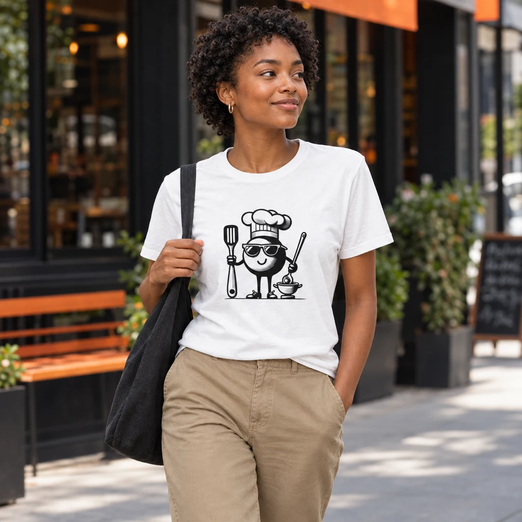 Master Chef T-Shirt - Soulful Scribbles Doodle styled for Balance the chef’s playful detail with a clean outline
