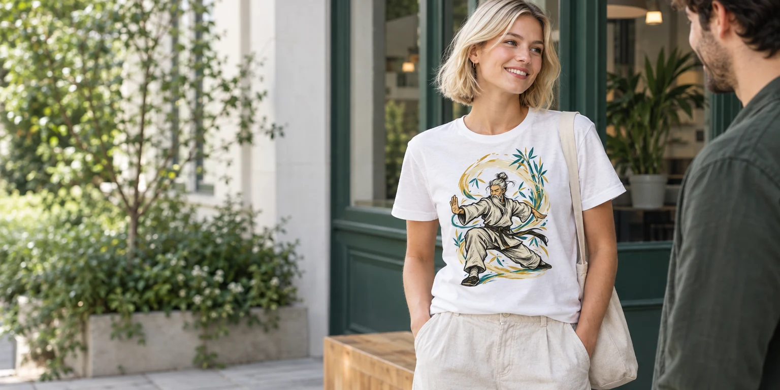 Zen Master Doodle Martial Arts T Shirt with Front Print - Choosing the right fit for the Zen Master Doodle Martial Arts T Shirt