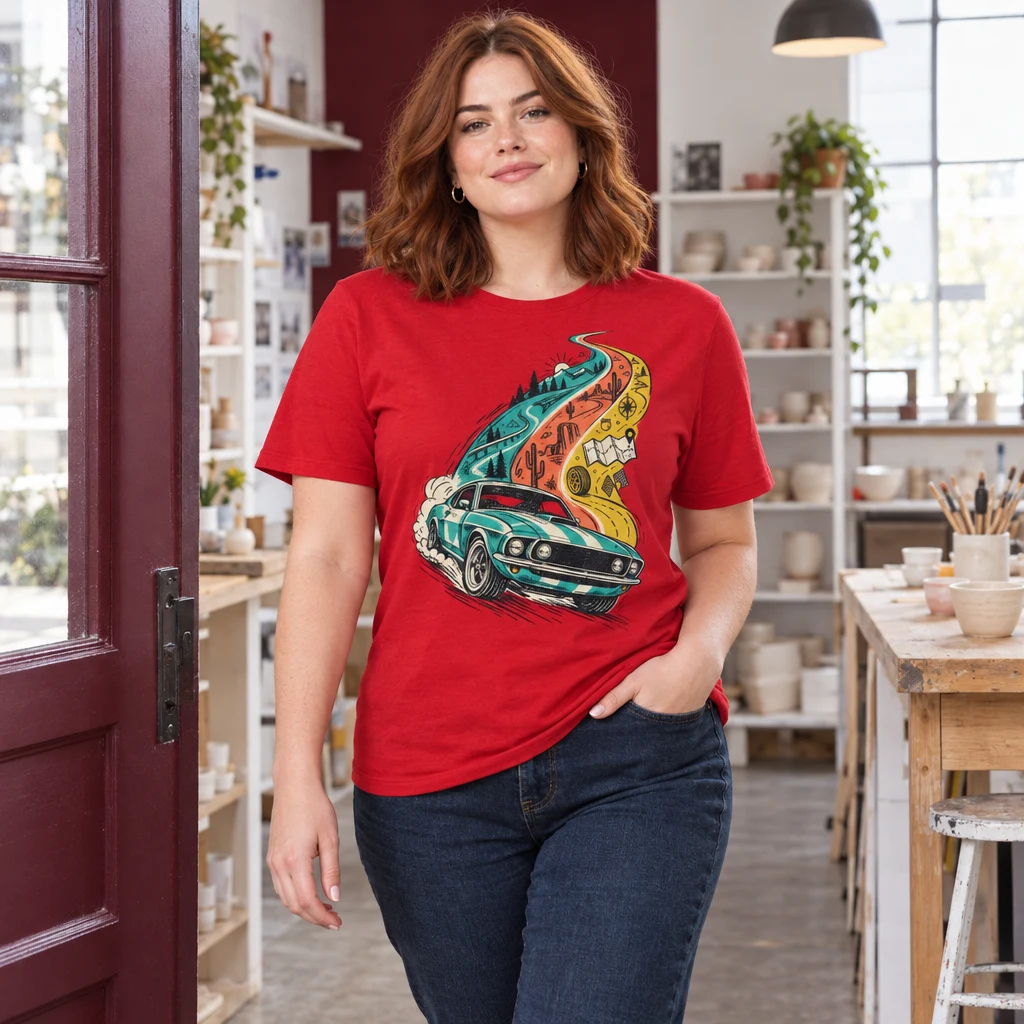 Chromatic Cruiser Car T Shirt Vintage Car Enthusiast Art styled for Use a short wardrobe test to settle the decision