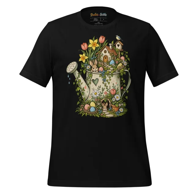 Easter Garden T Shirt with Spring Egg Haven Artwork alternate view