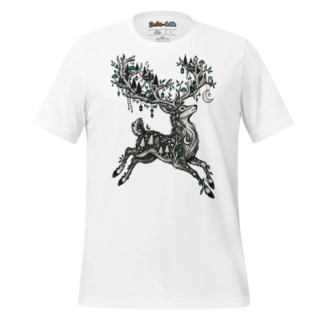 Zentangle Stag T Shirt Forest Monarch