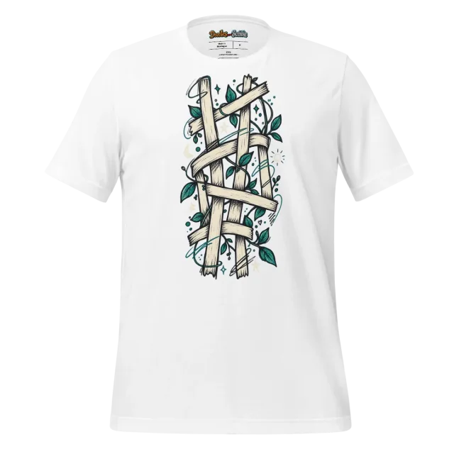 Abstract Lattice T Shirt with Doodle Art