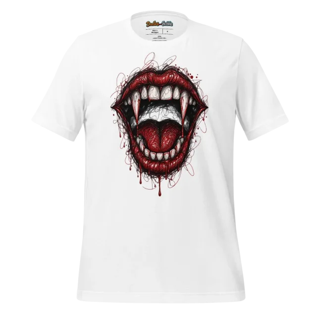Vampire Fangs Scribble T Shirt for Halloween