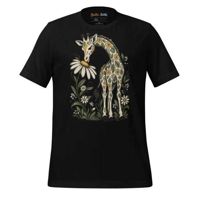 Giraffe Floral Outline T Shirt alternate view