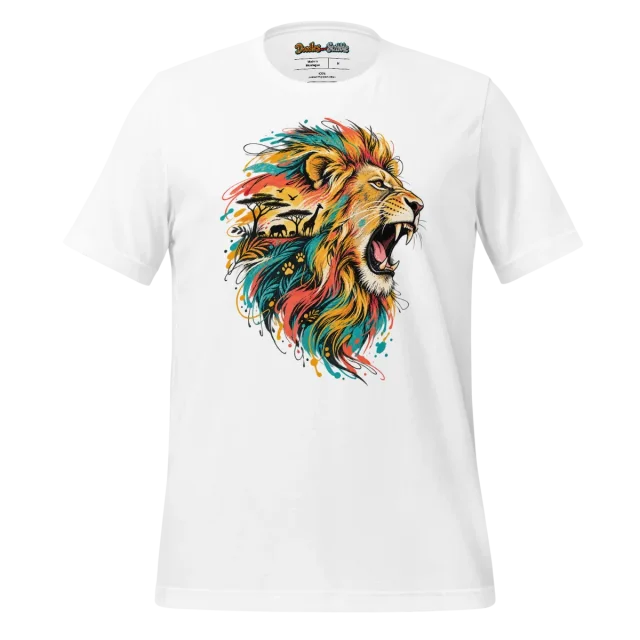 Savannah King T Shirt with Vibrant Color Burst Art