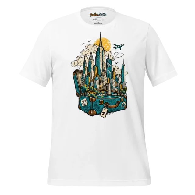 Skyline Silhouette T Shirt with Modern City Doodle
