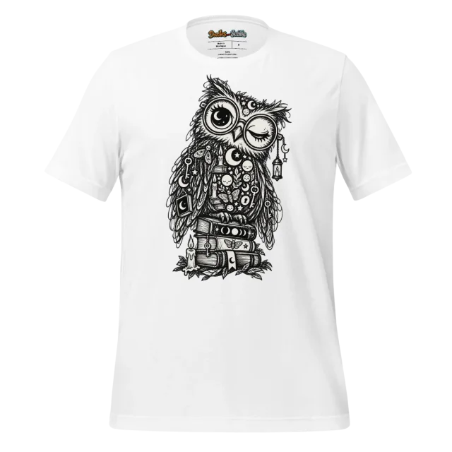 Zentangle Owl T Shirt Nocturnal Wisdom