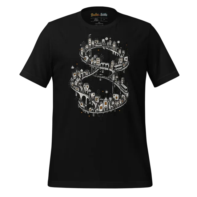 Abstract Metropolis T Shirt Cityscape Circles alternate view