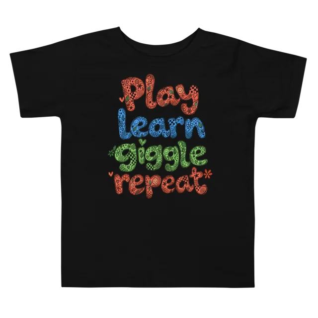 Exact Words Play Learn Giggle Repeat Four Distinct Max Doodles Toddler T Shirt alternate view