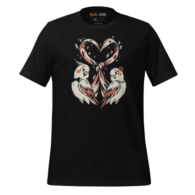 Lovebirds T Shirt Cute Animal Whimsy Design alternate view