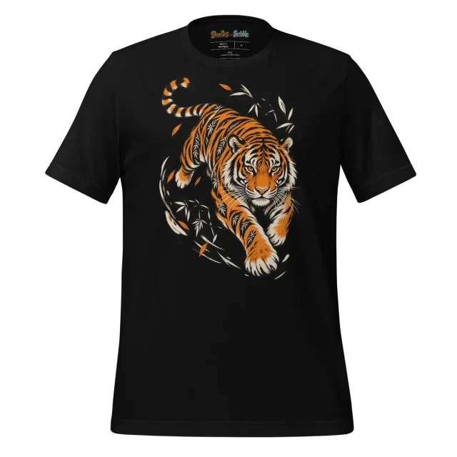 Tiger Line Art T Shirt with Regal Majesty Design alternate view