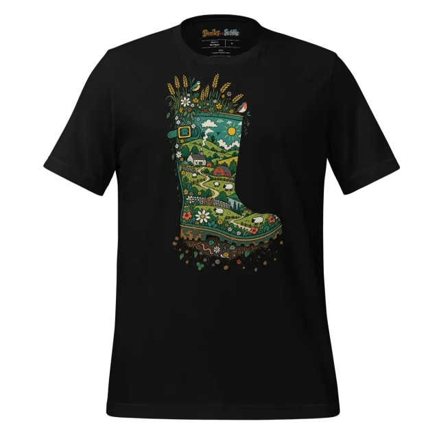 Rustic Landscape T Shirt Countryside Canvas Doodle alternate view