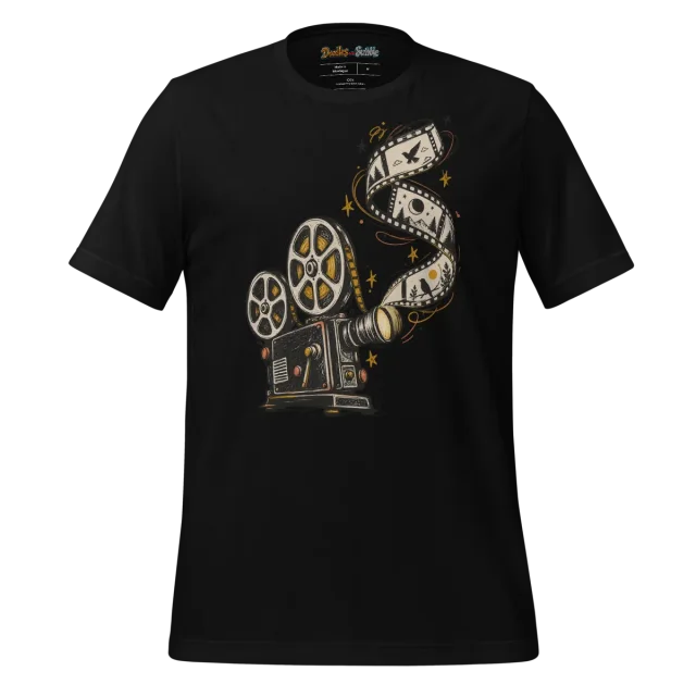 Vintage Projector T Shirt with Cinematic Scribble Design alternate view