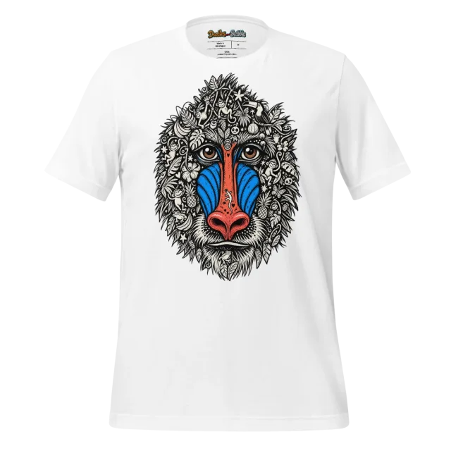 Zentangle Mandrill T Shirt Primal Aura of a Majestic Mandrill