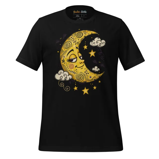 Crescent Moon T Shirt with Halloween Doodle alternate view