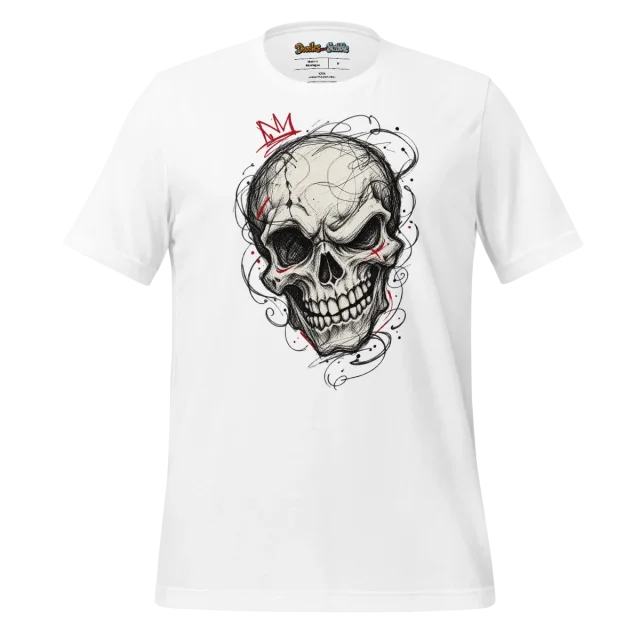Skull T Shirt with Scribbled Halloween Design