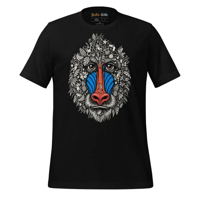Zentangle Mandrill T Shirt Primal Aura of a Majestic Mandrill alternate view
