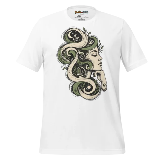 Swirl Face T Shirt with Abstract Contemplation Art