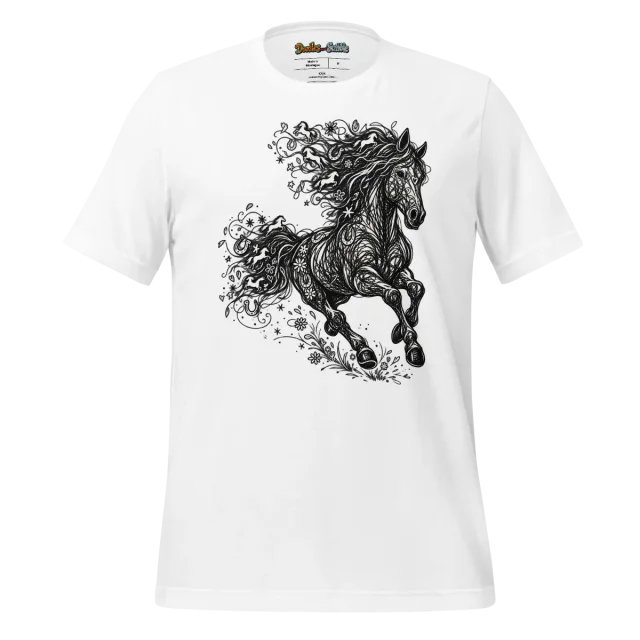 Zentangle Horse T Shirt Equine Elegance and Noble Steed
