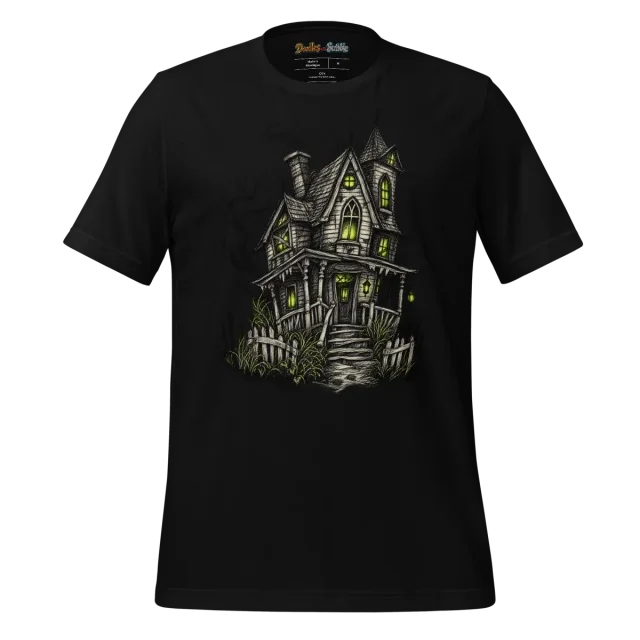Scribbled Haunted House T Shirt for Halloween alternate view
