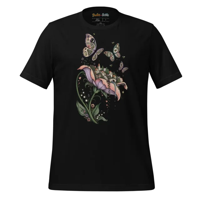 Butterfly Blossom T Shirt with Floral Fairy Tale Sketch alternate view