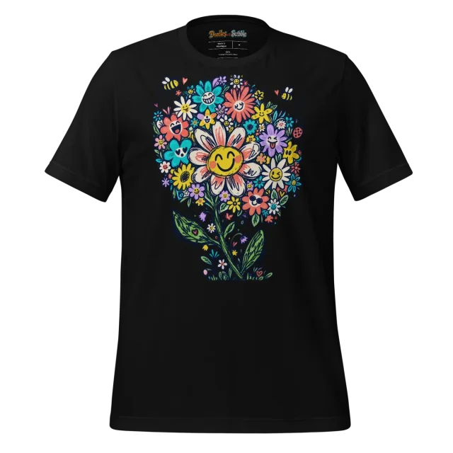 Bursting Floral T Shirt Vibrant Petal Explosion alternate view