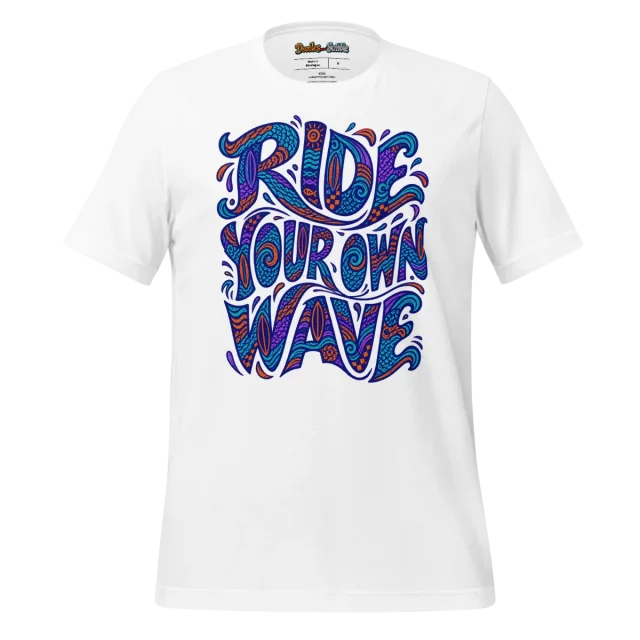 Psychedelic Surfboard T Shirt with Summer Doodles