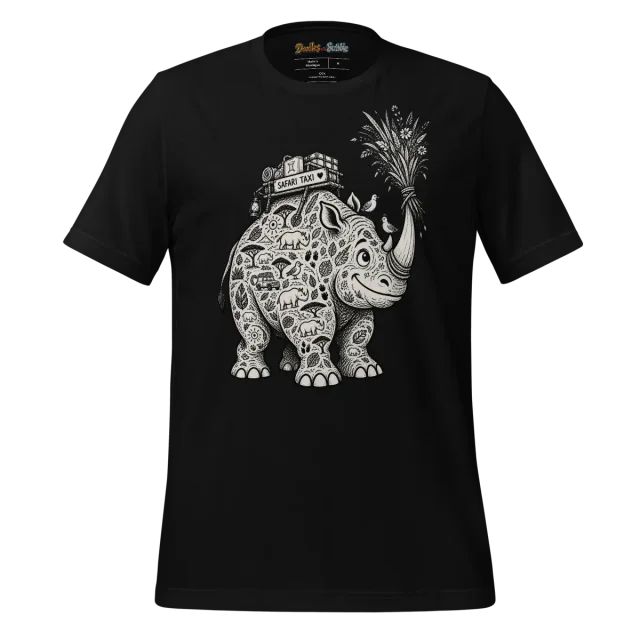 Zentangle Rhino T Shirt Safari Majesty alternate view