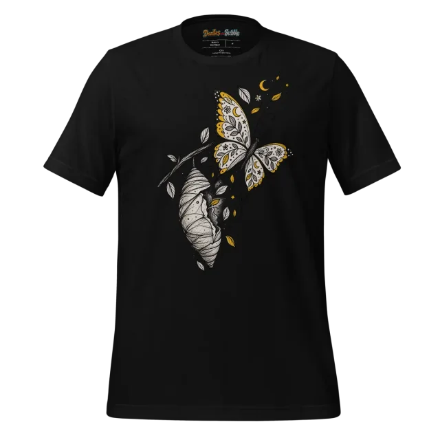 Butterfly Doodle T Shirt Metamorphosis Motif alternate view