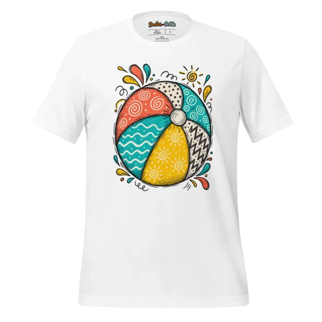 Beach Ball Doodles T Shirt with Summer Artwork