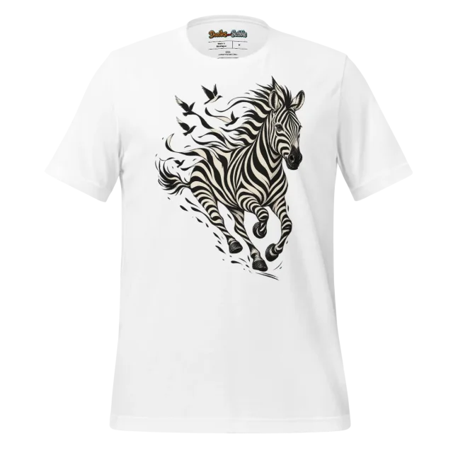 Optical Zebra Stripe T Shirt with Fantasy Art