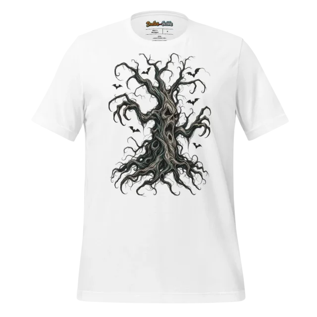 Scribbled Haunted Tree T Shirt for Halloween