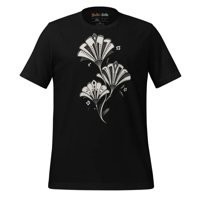 Art Deco Ensemble T Shirt with Monochrome Scribble Accents alternate view