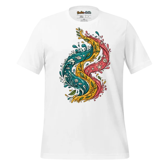 Colour Splash Swirl T Shirt with Vibrant Swirls