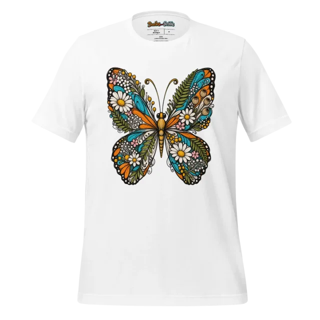 Butterfly Floral T Shirt Metamorphosis Embrace Design
