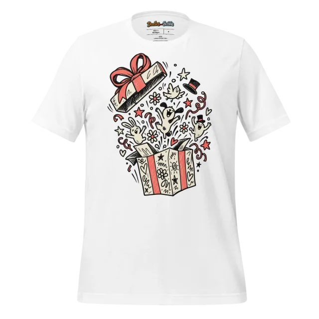 Gift Box Doodle T Shirt Unwrapped Joy