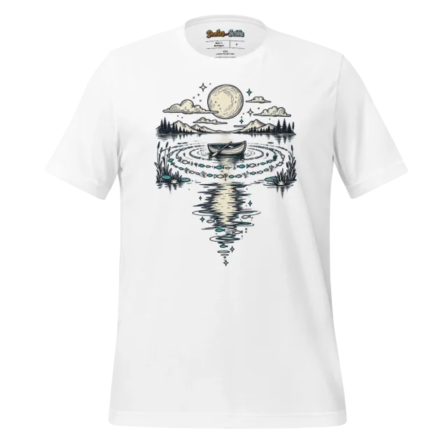 Tranquil Lake T Shirt Serene Waters Doodle