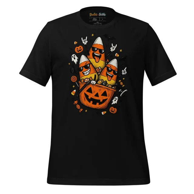Candy Corn Chaos T Shirt Halloween Treat Doodle alternate view
