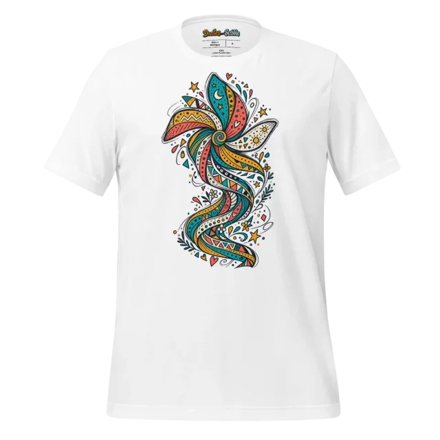 Doodle Wheel T Shirt Kaleidoscopic Bold Spirit Art