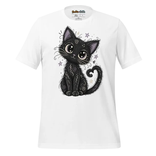 Cute Black Cat T Shirt for Halloween