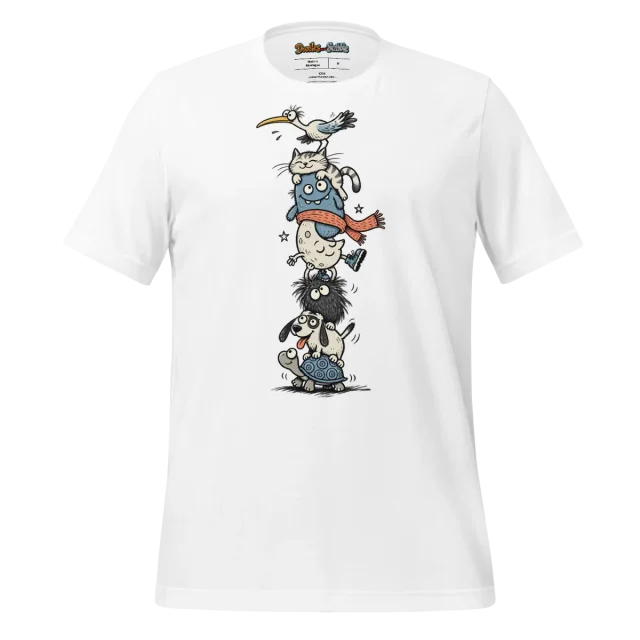 Character Doodle T Shirt with Charismatic Characters